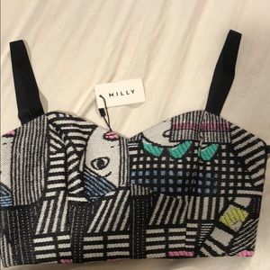 Milly Les Femmes Jacquard Bustier Top
